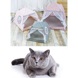Maxbell Pet Cat Teepee House Summer Comfort Tent Cave Bed Kennel Non-slip M Leopard Print Pink