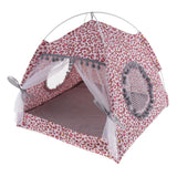 Maxbell Pet Cat Teepee House Summer Comfort Tent Cave Bed Kennel Non-slip M Leopard Print Pink