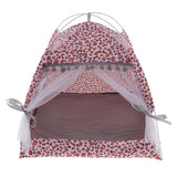 Maxbell Pet Cat Teepee House Summer Comfort Tent Cave Bed Kennel Non-slip M Leopard Print Pink