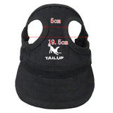 Maxbell Baseball Hat Sun-shading Bucket Cap with Ear Holes For Dog Pet Cats Black XL