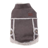 Maxbell Pet Small Dog Teddy Windproof Winter Plush Vest Jacket Coat  Coffee M