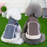 Maxbell Pet Small Dog Teddy Windproof Winter Plush Vest Jacket Coat  Coffee M