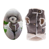 Maxbell Pet Small Dog Teddy Windproof Winter Plush Vest Jacket Coat  Coffee M