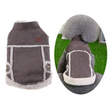 Maxbell Pet Small Dog Teddy Windproof Winter Plush Vest Jacket Coat  Coffee M