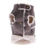 Maxbell Pet Small Dog Teddy Windproof Winter Plush Vest Jacket Coat  Coffee M