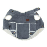 Maxbell Pet Small Dog Teddy Windproof Winter Plush Vest Jacket Coat  Blue Gray M