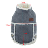 Maxbell Pet Small Dog Teddy Windproof Winter Plush Vest Jacket Coat  Blue Gray M