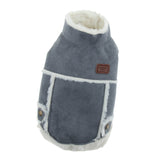 Maxbell Pet Small Dog Teddy Windproof Winter Plush Vest Jacket Coat  Blue Gray M