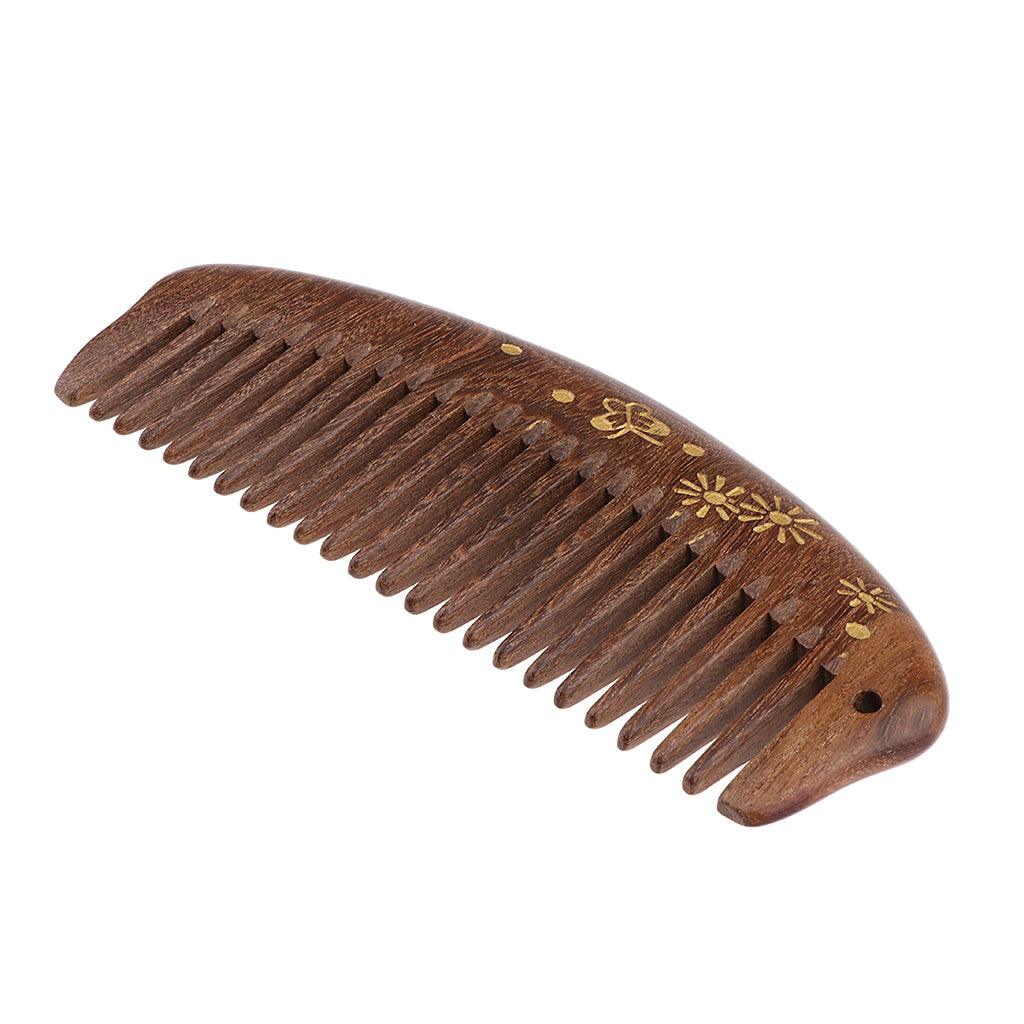 Maxbell Handmade Polish Natural Sandalwood Comb Scalp Massage Detangling Hair Brush Medium Tooth - Aladdin Shoppers