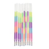 Maxbell 10Pcs Rainbow Color Gel Pen Refill 1.0mm Doodle Gel Ink Highlighter 5 Colors