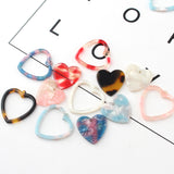 Maxbell 10pcs Acrylic Hollow Sweet Heart Charms Pendants For DIY Jewelry  Color #1