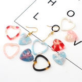 Maxbell 10pcs Acrylic Hollow Sweet Heart Charms Pendants For DIY Jewelry  Color #1