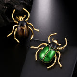 Maxbell Beetle Brooch Corsage Insect Hats Scarf Clips Insect Boutonniere Green green