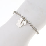 Maxbell Girls Fashion Novelty Bangle Platinum Plated Bracelet 22cm  21.5cm-Squirrel