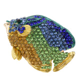 Maxbell Cute Rhinestone Crystal Fish Pins Brooch Ladies Fashion Jewelry Gifts  Blue