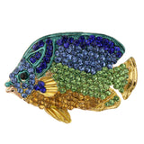 Maxbell Cute Rhinestone Crystal Fish Pins Brooch Ladies Fashion Jewelry Gifts  Blue