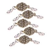 Maxbell 5 Piece Crystal Magnetic Hook Lobster Clasp for DIY Converter Antique bronze