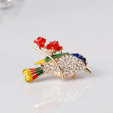 Maxbell Rhinestones Crystal Bird Brooch Pendant Brooch Pin Fashion Jewelry Blue