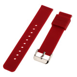 Maxbell Quick Release Silicone Watch Band with Stainless Steel Clasp 22mm Wine Red