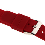 Maxbell Quick Release Silicone Watch Band with Stainless Steel Clasp 22mm Wine Red