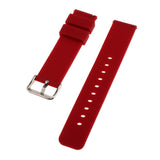 Maxbell Quick Release Silicone Watch Band with Stainless Steel Clasp 22mm Wine Red
