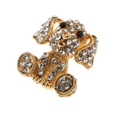 Maxbell Crystal Dog Brooch Rhinestone Brooch for Women Animal Brooch Jewelry Gold