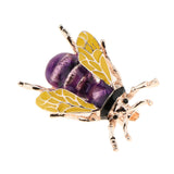 Maxbell Enamel Bee Brooches Unisex Insect Brooch Pin Jewelry Cute Badges Gold Purple