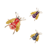 Maxbell Enamel Bee Brooches Unisex Insect Brooch Pin Jewelry Cute Badges Gold Purple