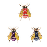 Maxbell Enamel Bee Brooches Unisex Insect Brooch Pin Jewelry Cute Badges Gold Purple