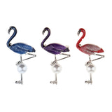 Maxbell Flamingo Bird Brooch Pin Enamel Collar Women Lady Badge Party Jewelry Blue