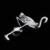 Maxbell Flamingo Bird Brooch Pin Enamel Collar Women Lady Badge Party Jewelry Blue