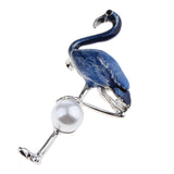 Maxbell Flamingo Bird Brooch Pin Enamel Collar Women Lady Badge Party Jewelry Blue