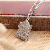 Maxbell Steampunk Gothic Photo Frame Pendant 3D Openable Chain Necklace Jewelry