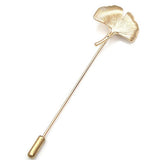 Maxbell Vintage Ginkgo Leaf Brooch Stick Pin Tie Hat Scarf Badge Breastpin Gold