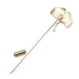 Maxbell Vintage Ginkgo Leaf Brooch Stick Pin Tie Hat Scarf Badge Breastpin Gold