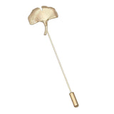 Maxbell Vintage Ginkgo Leaf Brooch Stick Pin Tie Hat Scarf Badge Breastpin Gold