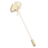Maxbell Vintage Ginkgo Leaf Brooch Stick Pin Tie Hat Scarf Badge Breastpin Gold