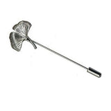 Maxbell Vintage Ginkgo Leaf Brooch Stick Pin Tie Hat Scarf Badge Breastpin Silver