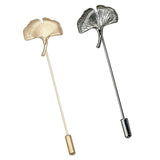 Maxbell Vintage Ginkgo Leaf Brooch Stick Pin Tie Hat Scarf Badge Breastpin Silver