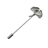 Maxbell Vintage Ginkgo Leaf Brooch Stick Pin Tie Hat Scarf Badge Breastpin Silver