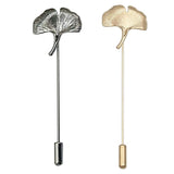 Maxbell Vintage Ginkgo Leaf Brooch Stick Pin Tie Hat Scarf Badge Breastpin Silver