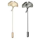Maxbell Vintage Ginkgo Leaf Brooch Stick Pin Tie Hat Scarf Badge Breastpin Silver