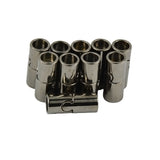 Maxbell 10 Sets Jet Leather Glue In 7 mm Tube Barrel Magnetic Slide Clasp Black