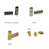 Maxbell 10 Sets Jet Leather Glue In 7 mm Tube Barrel Magnetic Slide Clasp Black
