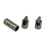 Maxbell 10 Sets Jet Leather Glue In 7 mm Tube Barrel Magnetic Slide Clasp Black