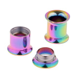 Maxbell Colorful Screw On Stainless Steel Ear Strech Kit Ear Flesh Tunnel Plug 8mm