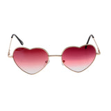 Maxbell Gold Rim Love Heart Shape Outdoor Sunglasses Gradient Lens Red