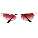 Maxbell Gold Rim Love Heart Shape Outdoor Sunglasses Gradient Lens Red