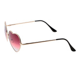 Maxbell Gold Rim Love Heart Shape Outdoor Sunglasses Gradient Lens Red