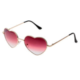 Maxbell Gold Rim Love Heart Shape Outdoor Sunglasses Gradient Lens Red